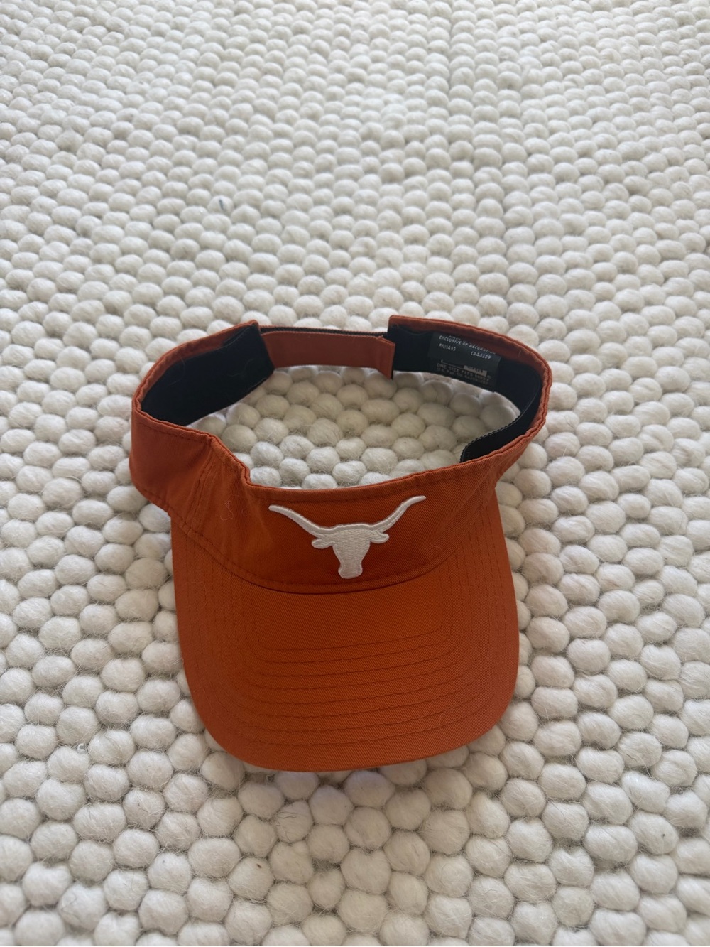 Burnt Orange Sports Visor with White Longhorn Logo